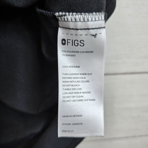 FIGS Jena Technical Snap Women’s Scrub Top Sz XS Black Short Sleeve 1000070 - Picture 7 of 10